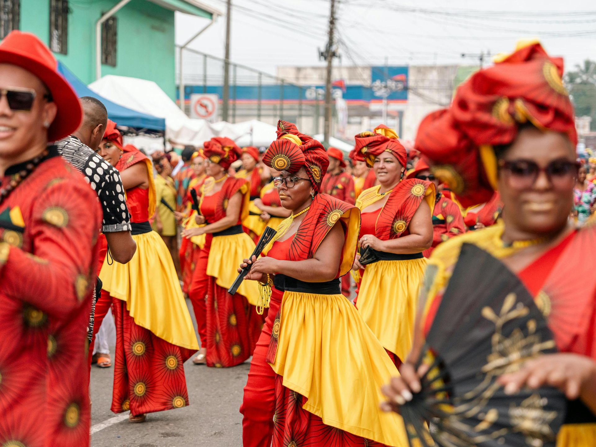 Colorful celebration of Afro-Caribbean culture at a lively festival in Limón, Costa Rica.